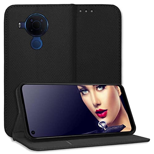 mtb more energy® Klapphülle Smart Magnet kompatibel mit Nokia 3.4, Nokia 5.4 (6.39'') - schwarz - Bookstyle Schutz-Tasche Hülle Wallet Case von mtb more energy