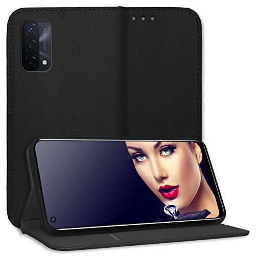 mtb more energy® Klapphülle Smart Magnet kompatibel mit Oppo A54 5G, A74 5G, A93 5G (6.5'') - schwarz - Bookstyle - Schutz-Tasche Hülle Wallet Case von mtb more energy