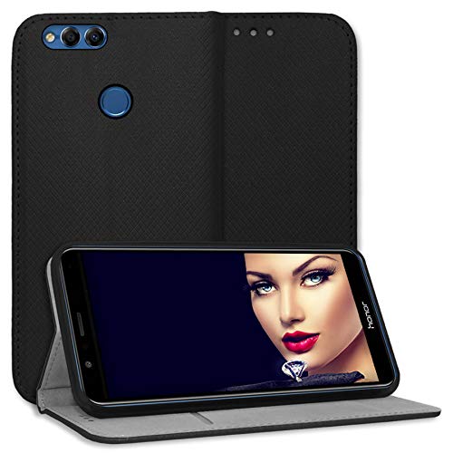 mtb more energy® Schutz-Tasche Bookstyle für Honor 7X (5.93'') | schwarz | Kunstleder | Klapp-Cover Hülle Wallet Case von mtb more energy