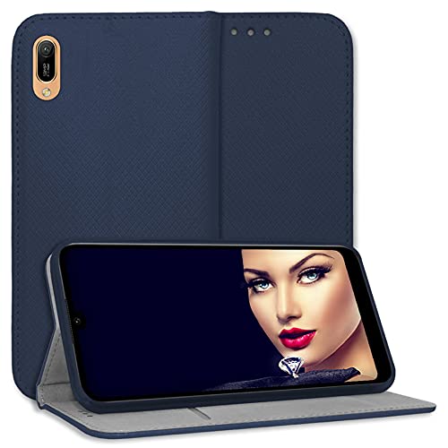 mtb more energy® Schutz-Tasche Bookstyle für Huawei Y6 2019 (6.09'') - blau - Kunstleder - Klapp-Cover Hülle Wallet Case von mtb more energy