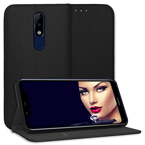 mtb more energy® Schutz-Tasche Bookstyle für Nokia 5.1 Plus / 5.1+ (5.86'') - schwarz - Kunstleder - Klapp-Cover Hülle Case von mtb more energy