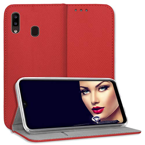 mtb more energy® Schutz-Tasche Bookstyle für Samsung Galaxy A20e (SM-A202, 5.8'') - rot - Kunstleder - Klapp-Cover Hülle Wallet Case von mtb more energy