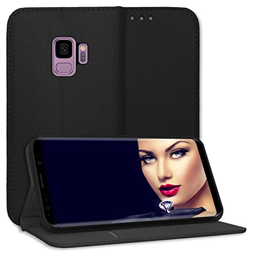 mtb more energy® Schutz-Tasche Bookstyle für Samsung Galaxy S9 (SM-G960, 5.8'') - schwarz - Kunstleder - Klapp-Cover Hülle Case von mtb more energy