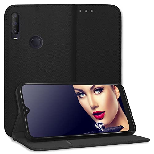 mtb more energy® Schutz-Tasche Smart Magnet kompatibel mit Alcatel 1S 2020, 3L 2020, 1V 2020 (6.22'') - schwarz - Bookstyle - Klapp-Cover Hülle Wallet Case von mtb more energy