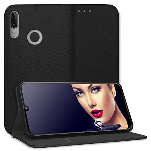 mtb more energy® Schutz-Tasche Smart Magnet kompatibel mit Motorola Moto E6 Plus (6.1'') - schwarz - Bookstyle - Klapp-Cover Hülle Wallet Case von mtb more energy