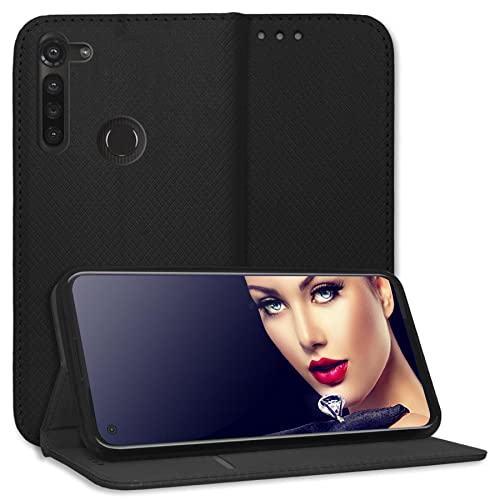 mtb more energy® Schutz-Tasche Smart Magnet kompatibel mit Motorola Moto G8 Power (6.4'') - schwarz - Bookstyle - Klapp-Cover Hülle Wallet Case von mtb more energy