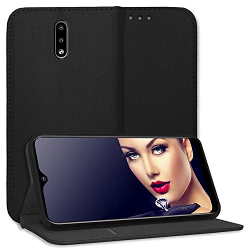 mtb more energy® Schutz-Tasche Smart Magnet kompatibel mit Nokia 3.2 (32GB, 6.26'') - schwarz - Bookstyle - Klapp-Cover Hülle Wallet Case von mtb more energy