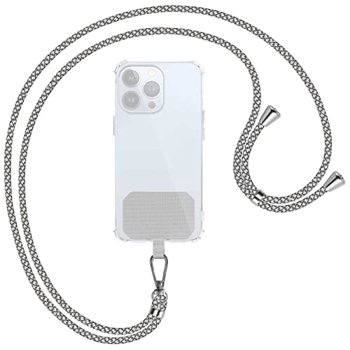 mtb more energy® Universal Handykette - Fancy Fishnet - Metallteile Farbe Silber - kompatibel mit vielen Handyhüllen - Band Seil Kordel zum Umhängen von mtb more energy