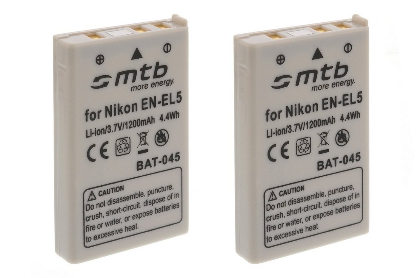 mtb more energy 2x EN-EL5 kompatibler Akku für Nikon Digitalkameras Kamera-Akku kompatibel mit Akku-Typ Nikon EN-EL5 1200 mAh (3,7 V) von mtb more energy