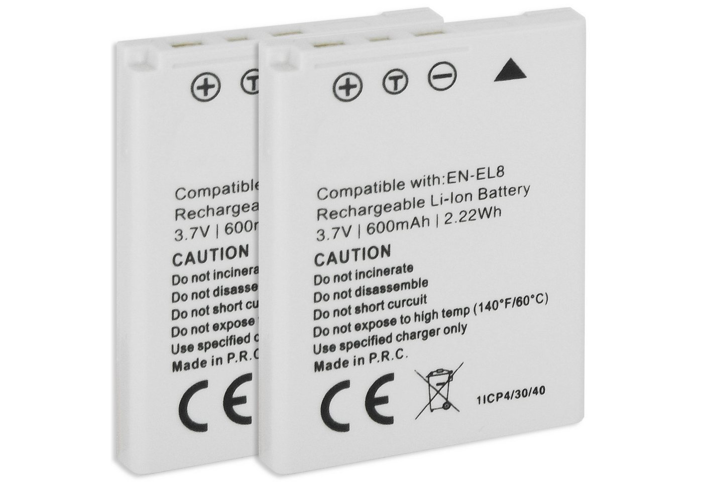 mtb more energy 2x EN-EL8 Akku für Nikon Digitalkameras Kamera-Akku kompatibel mit Akku-Typ EN-EL8 Akku Nikon Digitalkameras 600 mAh (3,7 V) von mtb more energy