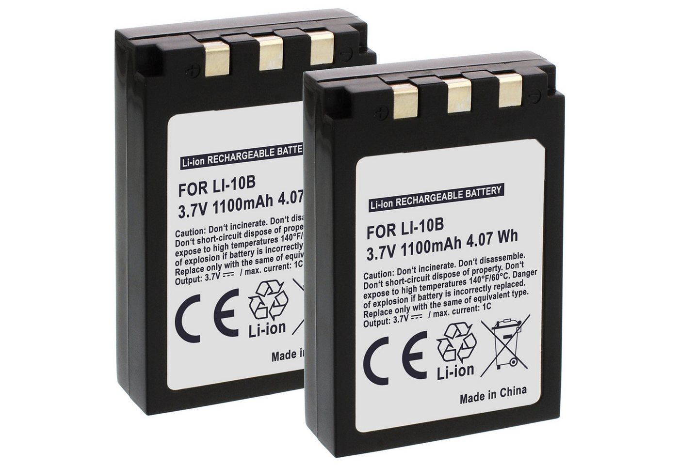 mtb more energy 2x Li-10b Akku für Olympus Digitalkameras Kamera-Akku kompatibel mit Akku-Typ Olympus Li-10b/Li12b 1030 mAh (3,7 V) von mtb more energy