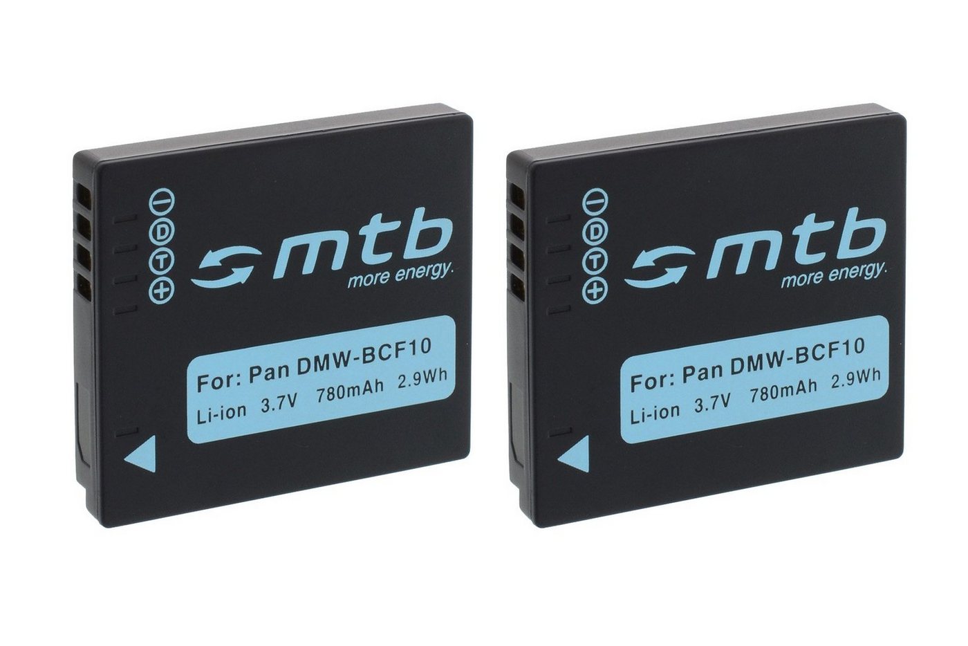 mtb more energy [BAT-156 - Li-Ion] Kamera-Akku kompatibel mit Akku-Typ Panasonic BCF10E 780 mAh (3,7 V), passend für: Panasonic Lumix DMC-F2, F3, FH1, FH3, FH20, FH22, FP8… von mtb more energy