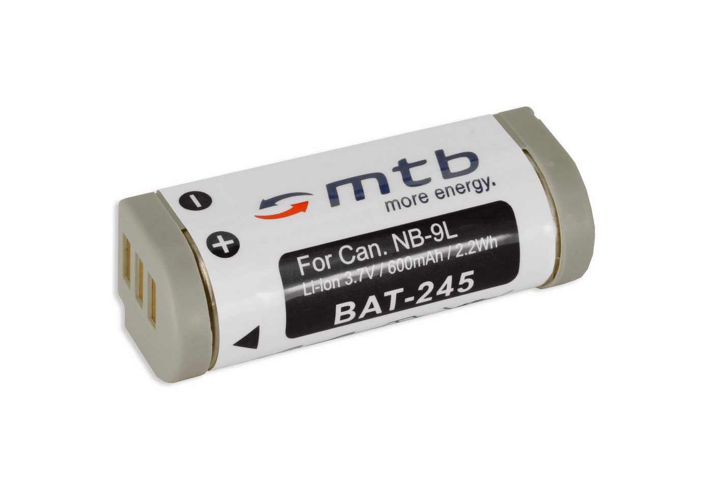 mtb more energy NB-9L kompatibler Akku für Canon Digitalkameras Kamera-Akku kompatibel mit Akku-Typ Canon NB-9L 600 mAh (3,7 V) von mtb more energy
