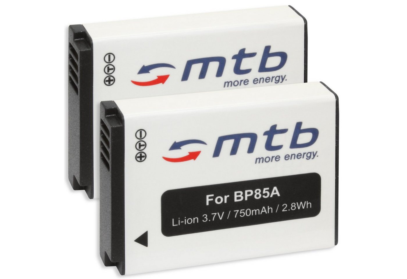 mtb more energy [BAT-251 - Li-Ion] Kamera-Akku kompatibel mit Akku-Typ Samsung BP85A 750 mAh (3,7 V), passend für: Samsung WB210, ST205F, ST201F, ST201, ST200F, ST200, SH100, PL211, PL210… von mtb more energy