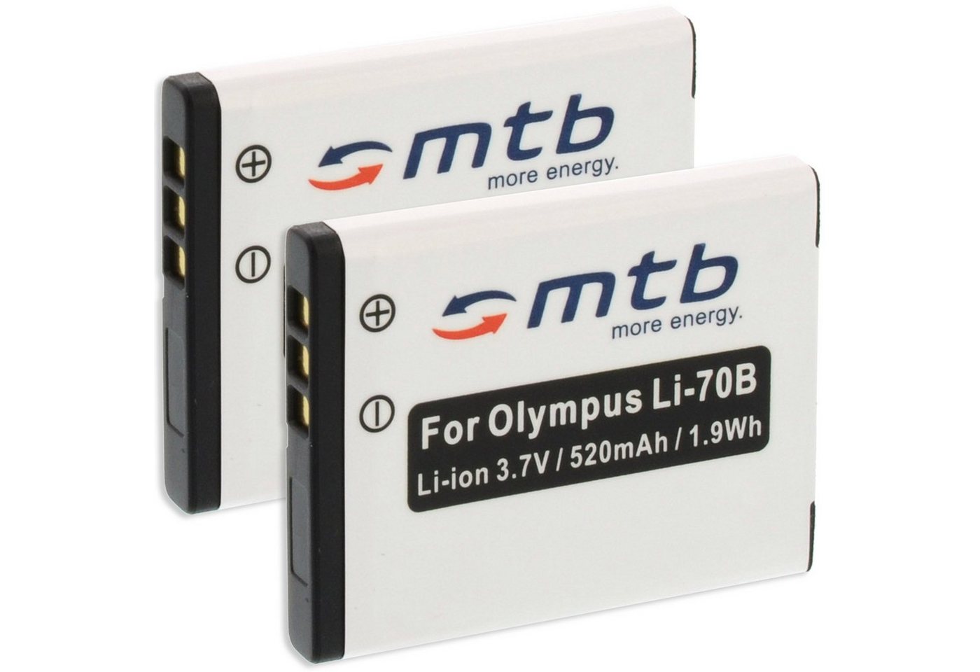 mtb more energy [BAT-277 - Li-Ion] Kamera-Akku kompatibel mit Akku-Typ Li-70b 520 mAh (3,7 V), passend für: Olympus D-700, D-705, D-710, D-715, FE-4020, FE-4040, FE-5040, VG-110, VG-120, VG-130, VG-140, VG-150, VG-160, X-940… von mtb more energy