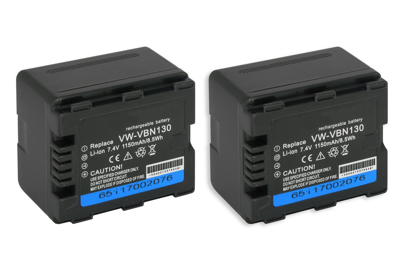 mtb more energy 2x Akku für Panasonic VW-VBN130 Kamera-Akku kompatibel mit Akku-Typ Akku Panasonic VW-VBN130 1150 mAh (7,4 V) von mtb more energy