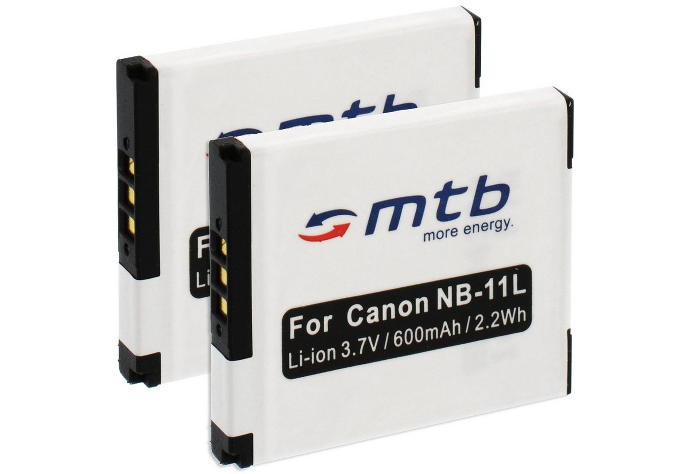 mtb more energy [BAT-351 - Li-Ion] Kamera-Akku kompatibel mit Akku-Typ Canon NB-11L 600 mAh (3,7 V), passend für: Canon IXUS 125 HS, 127 HS, 132, 133, 135, 137, 140, 145, 147, 150, 155, 160, 165, 170, 175, 180, 185, 190, 240 HS, 245 HS, 265 HS, 275 HS, 285, 320 HS… von mtb more energy