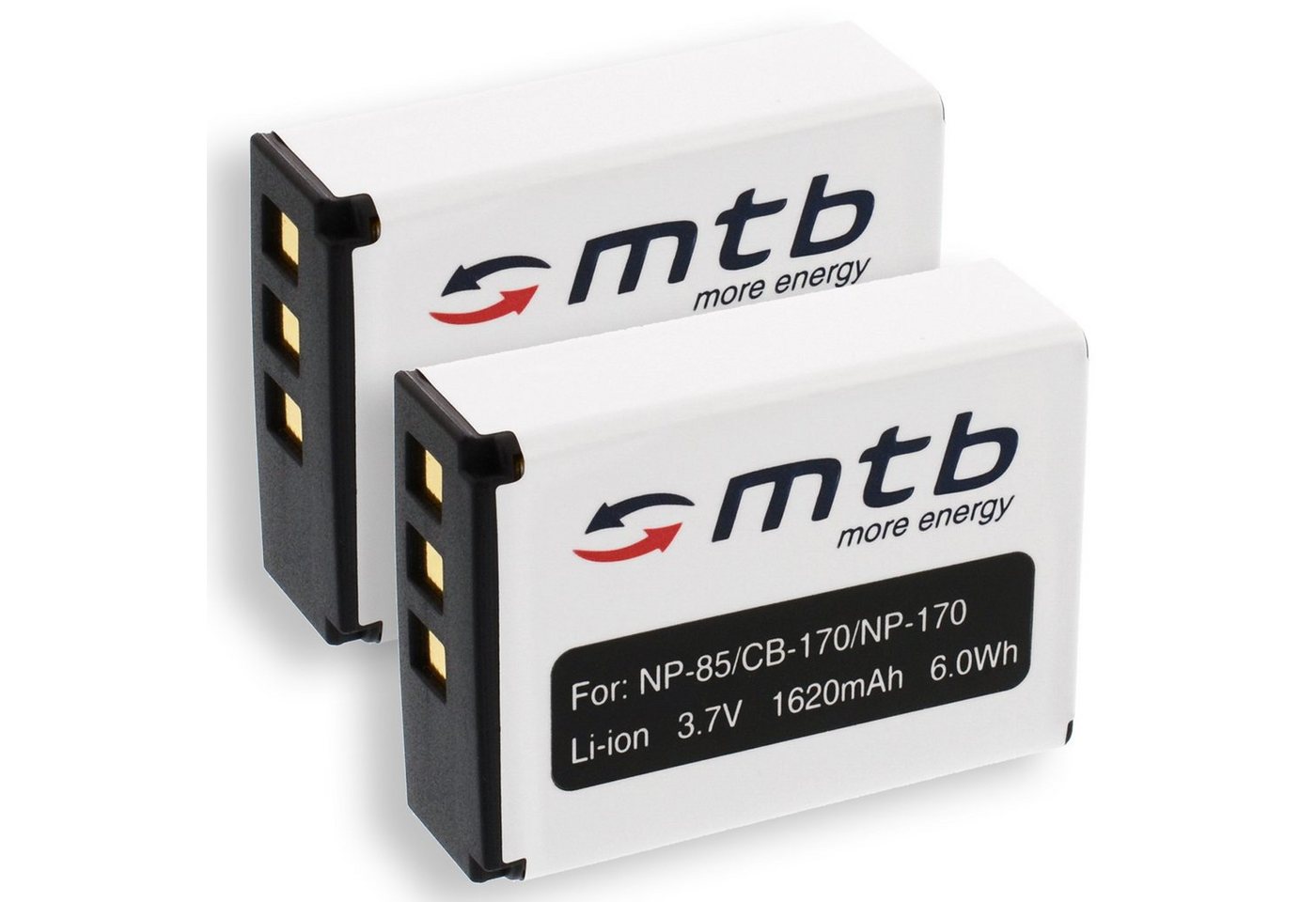 mtb more energy [BAT-352 - Li-Ion] Kamera-Akku kompatibel mit Akku-Typ Fuji NP-85 / CB-170 / NP-170 1620 mAh (3,7 V), passend für: Fuji Fujifilm Finepix S1, SL240, SL260, SL280, SL300, SL305, SL1000… von mtb more energy