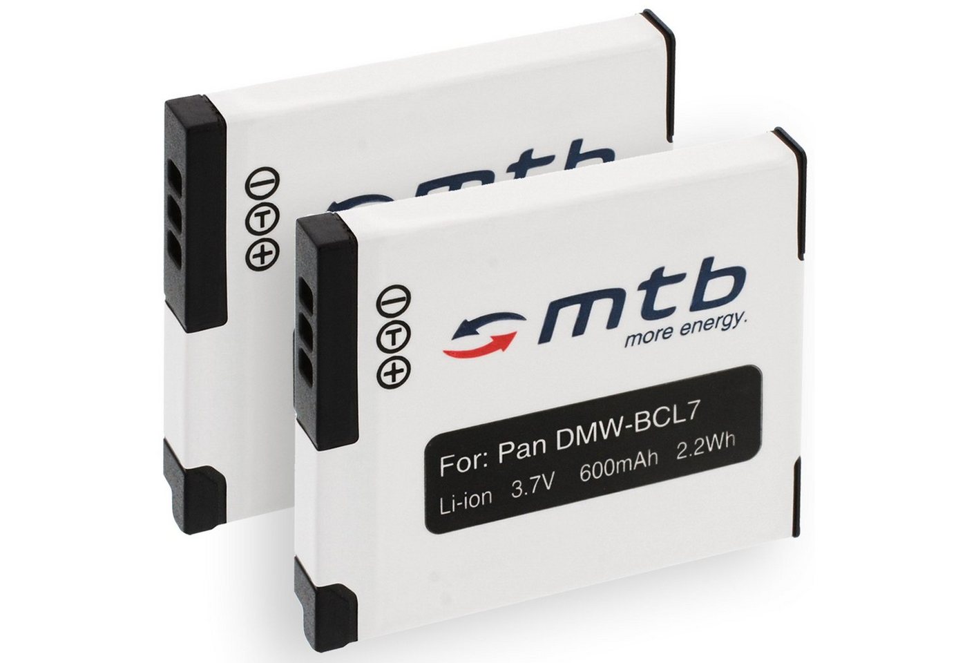 mtb more energy [BAT-373 - Li-Ion] Kamera-Akku kompatibel mit Akku-Typ Panasonic DMW-BCL7 600 mAh (3,7 V), passend für: Panasonic Lumix DMC-F5, FH10, FS50 / Lumix DMC-SZ3, SZ8, SZ9, SZ10 / Lumix DMC-XS1, XS3… von mtb more energy