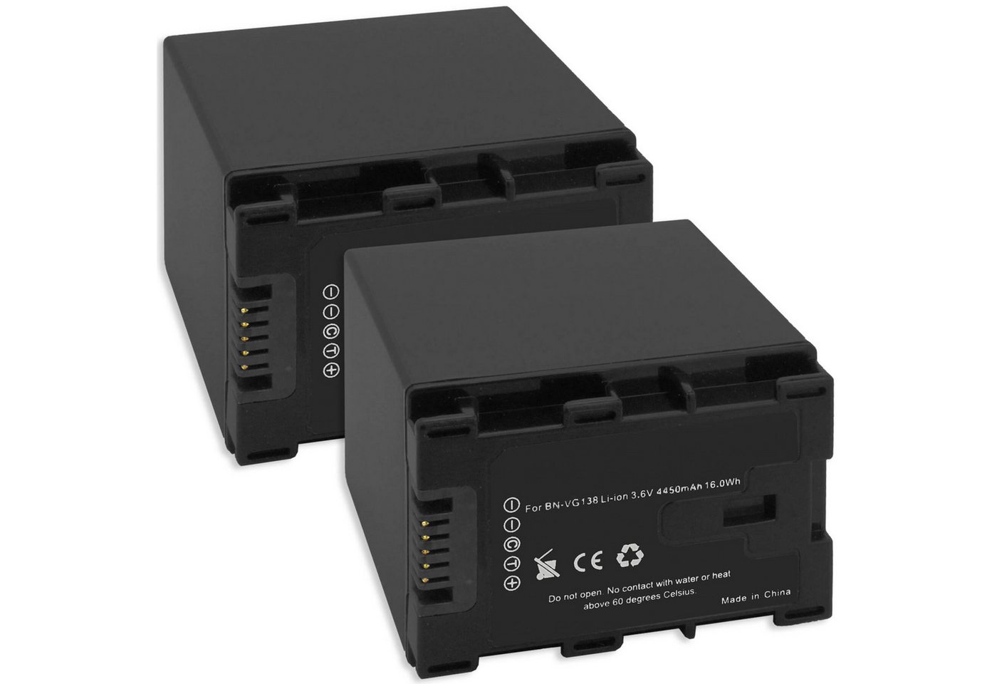 mtb more energy 2x Akku für JVC BN-VG138 (komp. zu BN VG107, BN-VG114, BN-VG121) Kamera-Akku kompatibel mit Akku-Typ JVC BN-VG138 4500 mAh (3,6 V) von mtb more energy
