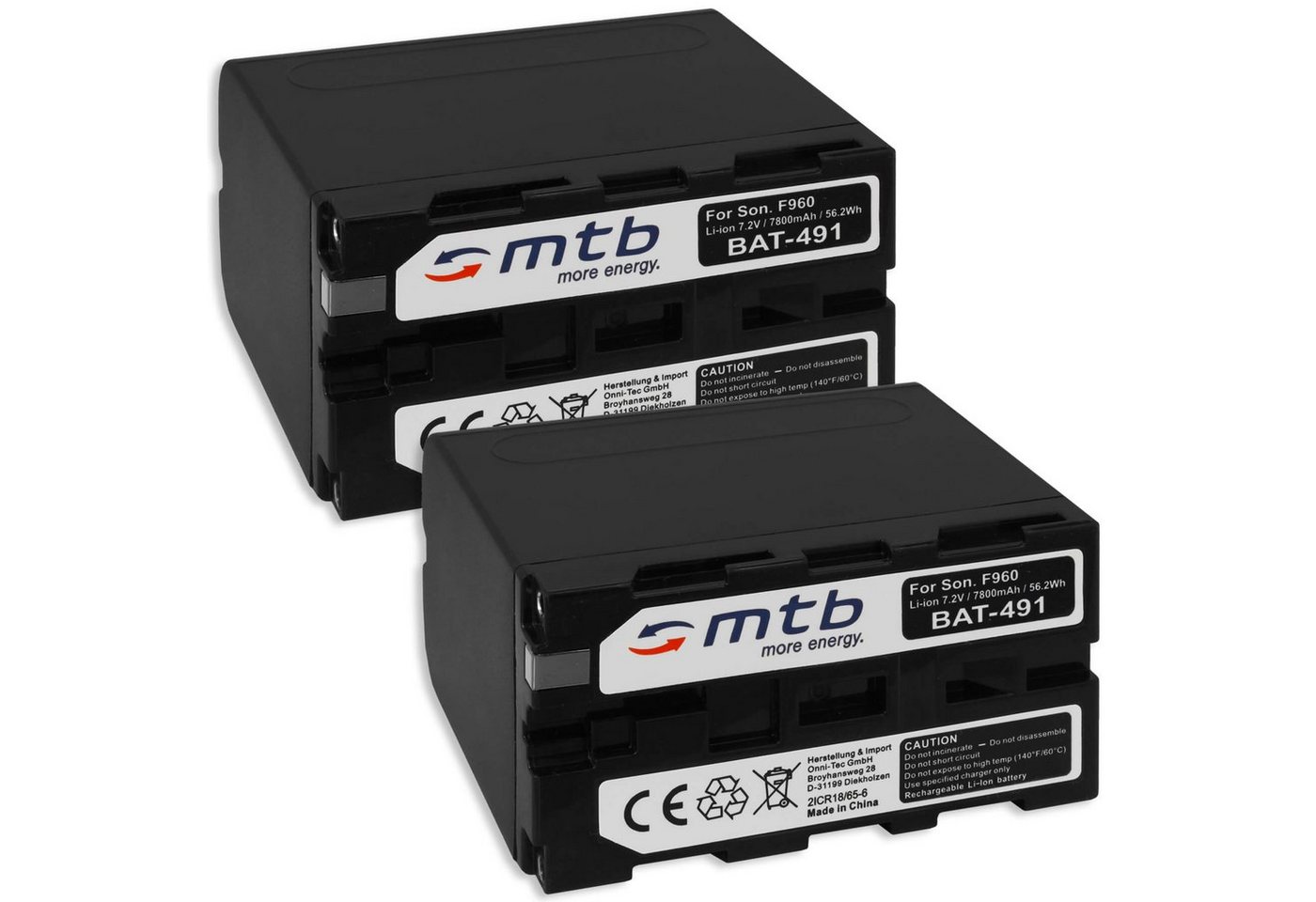 mtb more energy [BAT-491 - Li-Ion] Kamera-Akku kompatibel mit Akku-Typ Sony NP-F970 (7800mAh) 7800 mAh (7,2 V), passend für: NEEWER LED 160, 216, 308(C), 310, 480, W160, BLPad-22, NWPad-22, CN-LuxPad 22, CN-126, CN-160, CN-216, CN-304, CN-576, Bestlight LED 204 W300II 400 500C 600 650 660, Lilliput 569, 664, 665, 667, 969, 5D-II, … von mtb more energy
