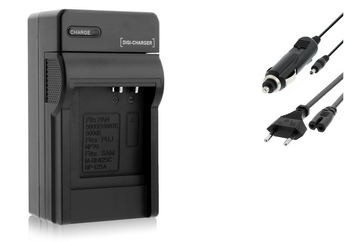 mtb more energy [DCL-604] Kamera-Ladegerät (600 mA, für Akku-Typ: Panasonic CGA-S005, CGR-S005, DMW-BCC12, DMW-BCC12E, passend für: Panasonic Lumix DMC-FS1, FS2, FX01, FX07, FX3, FX8, FX9) von mtb more energy