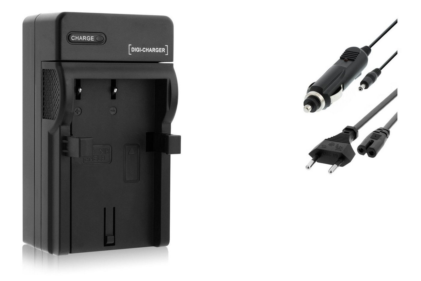 mtb more energy Ladegerät BLACK für Akku-Typ: Nikon EN-EL9 / ENEL9 Kamera-Ladegerät (600 mA, für Akku-Typ: Nikon EN-EL9 / ENEL9, 8,4V, für Akku-Typ: Nikon EN-EL9 / ENEL9) von mtb more energy
