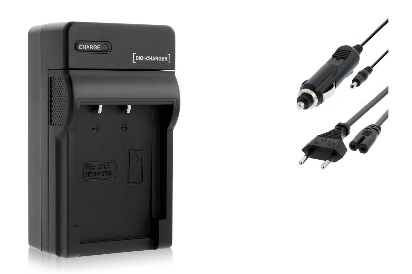 mtb more energy Ladegerät BLACK für Akku-Typ: Casio NP-60, NP60 Kamera-Ladegerät (600 mA, für Akku-Typ: Casio NP-60, NP60, 4,2V, für Akku-Typ: Casio NP-60, NP60) von mtb more energy