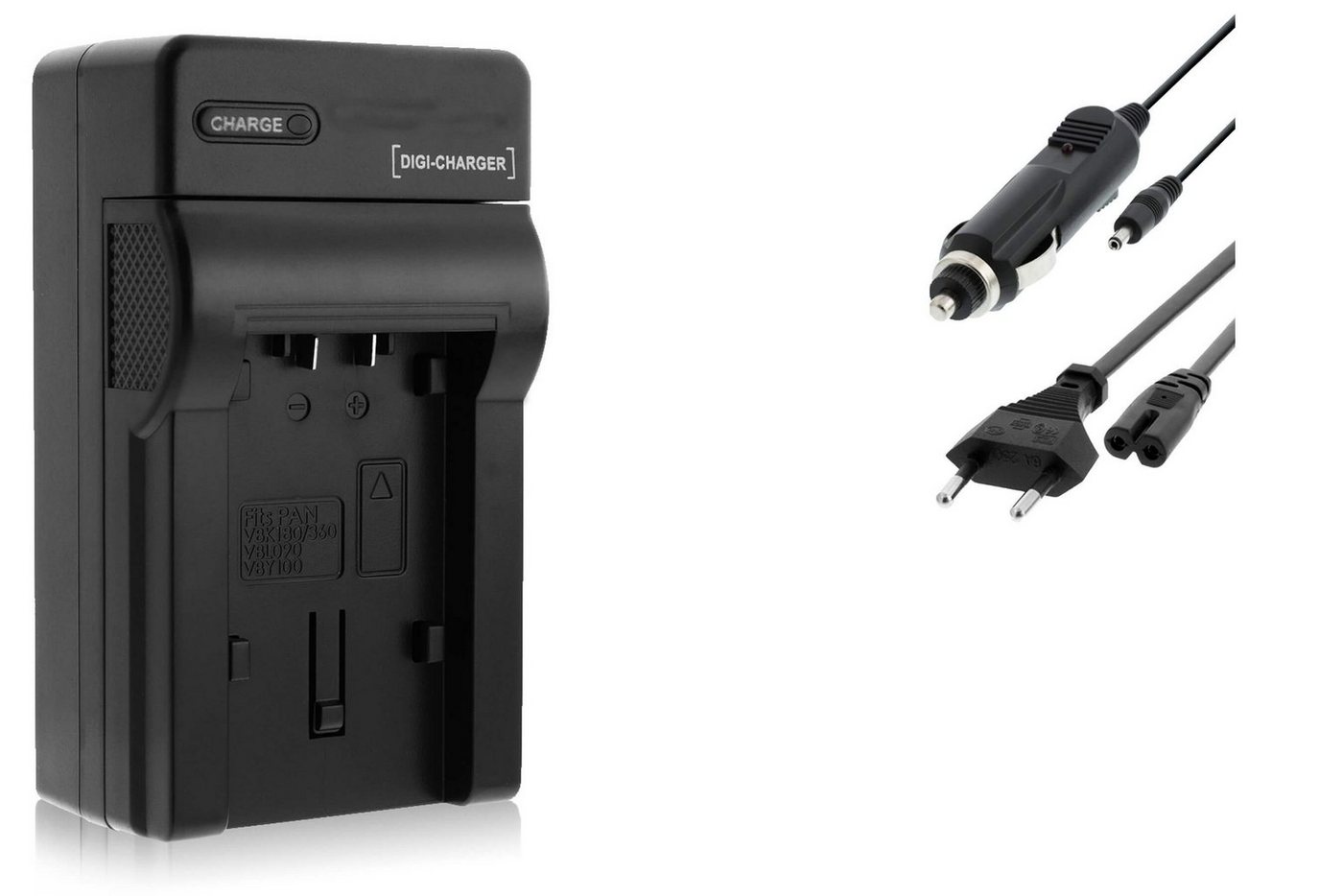 mtb more energy Ladegerät BLACK für Akku-Typ: Panasonic VW-VBK180 Kamera-Ladegerät (600 mA, für Akku-Typ: Panasonic VW-VBK180, 4,2V, für Akku-Typ: Panasonic VW-VBK180) von mtb more energy