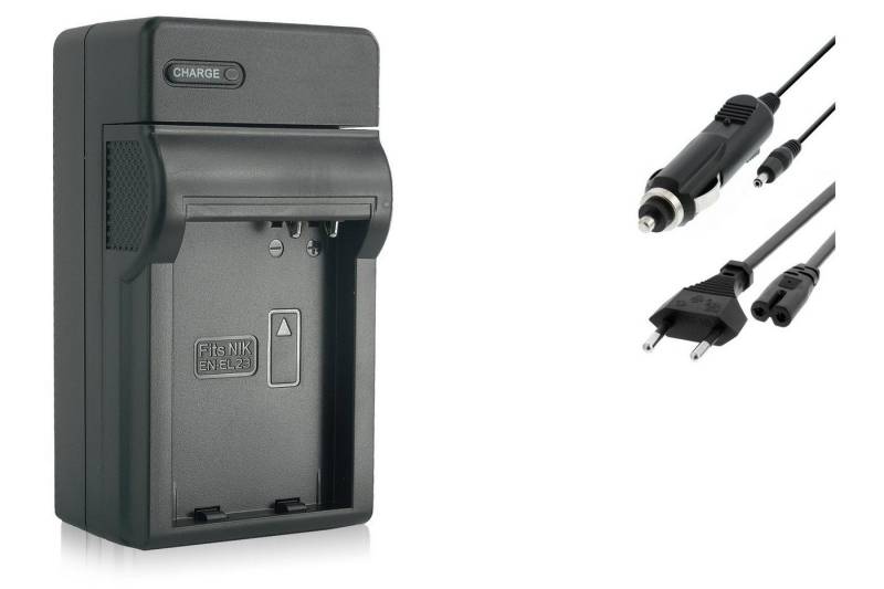 mtb more energy Ladegerät BLACK für Akku-Typ: Nikon EN-EL23 Kamera-Ladegerät (600 mA, für Akku-Typ: Nikon EN-EL23, 4,2V, für Akku-Typ: Nikon EN-EL23) von mtb more energy
