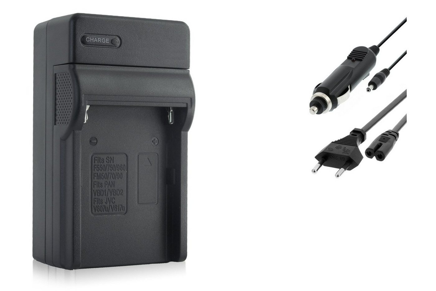 mtb more energy Ladegerät BLACK für Akku-Typ: Sony NP-FM50, NP-FM55H, NP-QM51 Kamera-Ladegerät (600 mA, für Akku-Typ: Sony NP-FM50, NP-FM55H, NP-QM51, 8,4V, für Akku-Typ: Sony NP-FM50, NP-FM55H, NP-QM51) von mtb more energy