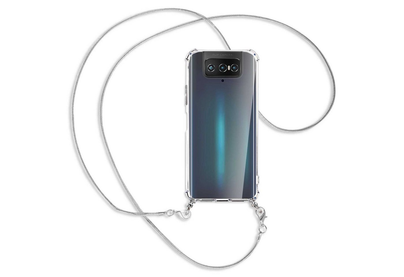 mtb more energy Handykette für Asus Zenfone 7 ZS670KS (6.4) [MK], Umhängehülle mit Metallkette [NC-291-MK] von mtb more energy