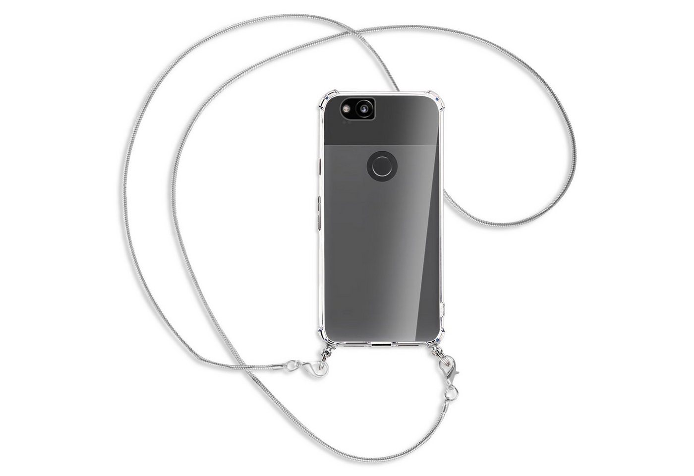 mtb more energy Handykette für Google Pixel 2 (5.0) [MK], Umhängehülle mit Metallkette [NC-270-MK] von mtb more energy