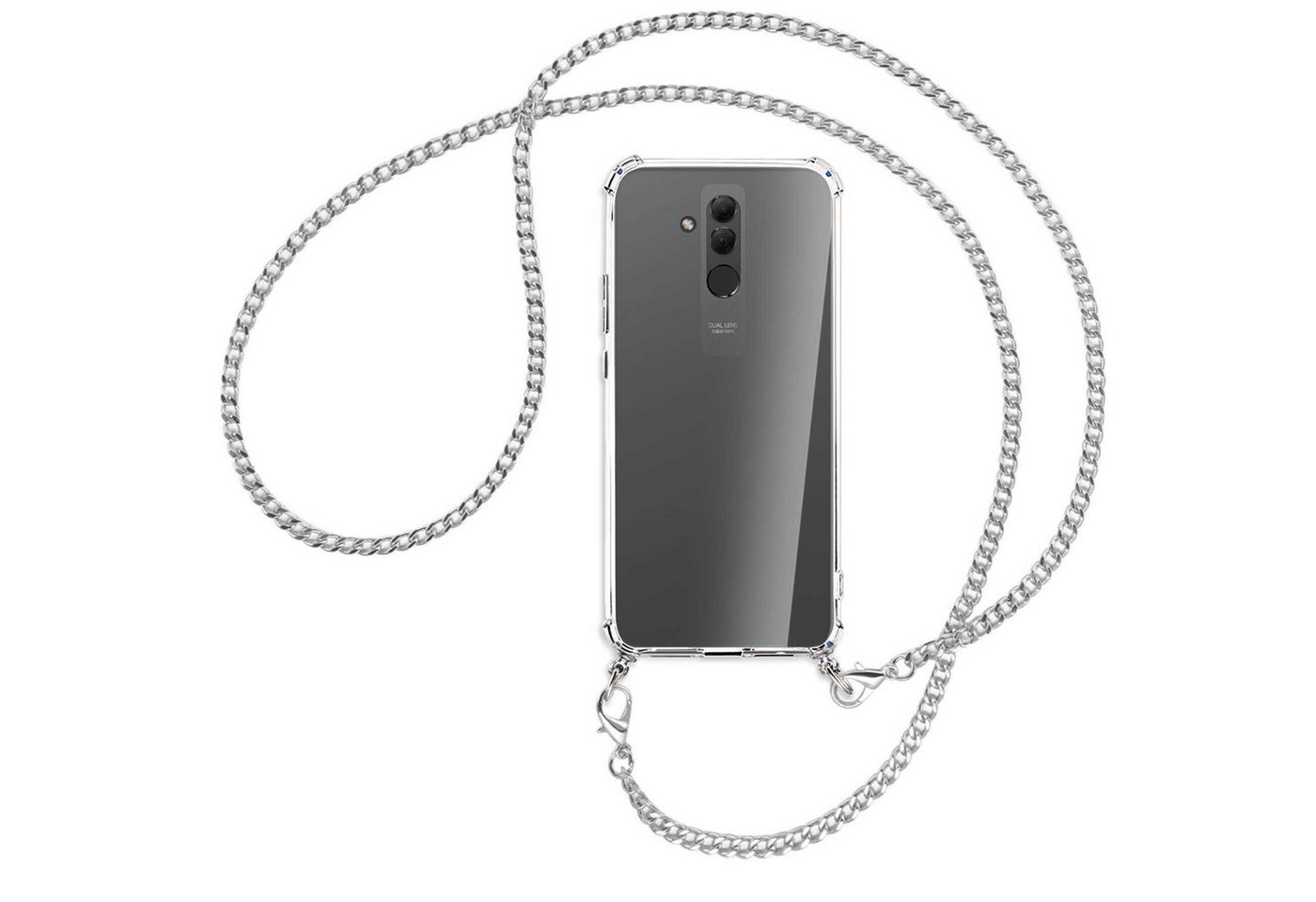 mtb more energy Handykette für Huawei Mate 20 lite (SNE-LX1, LX2, LX3, 6.3) [MK], Umhängehülle mit Metallkette [NC-067-MK] von mtb more energy