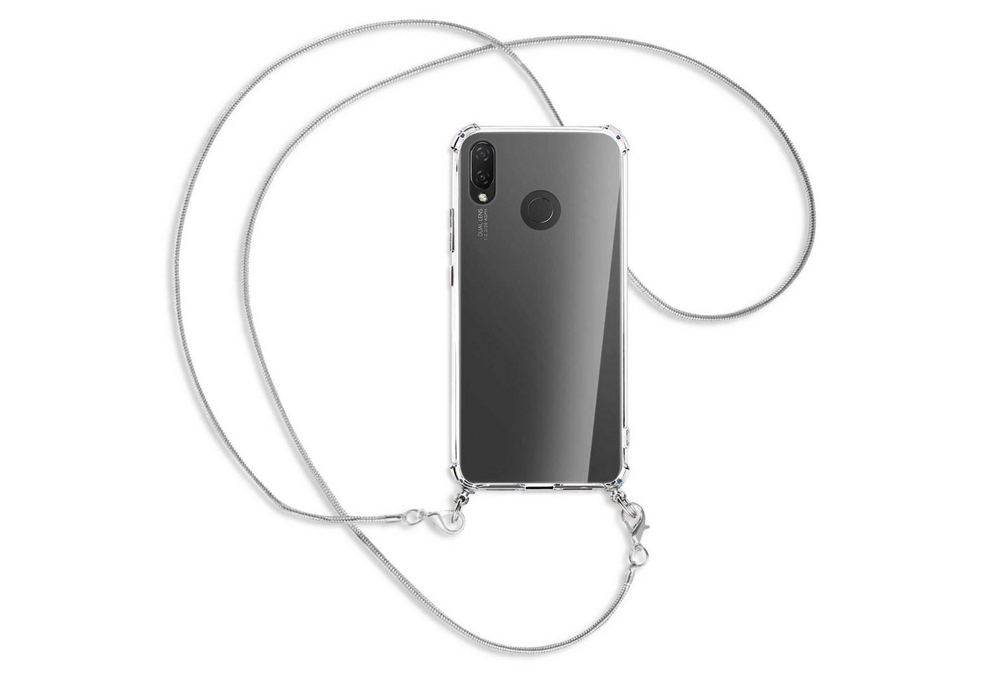 mtb more energy Handykette für Huawei P Smart Plus, Huawei nova 3 / 3i [MK], Umhängehülle mit Metallkette [NC-078-MK] von mtb more energy