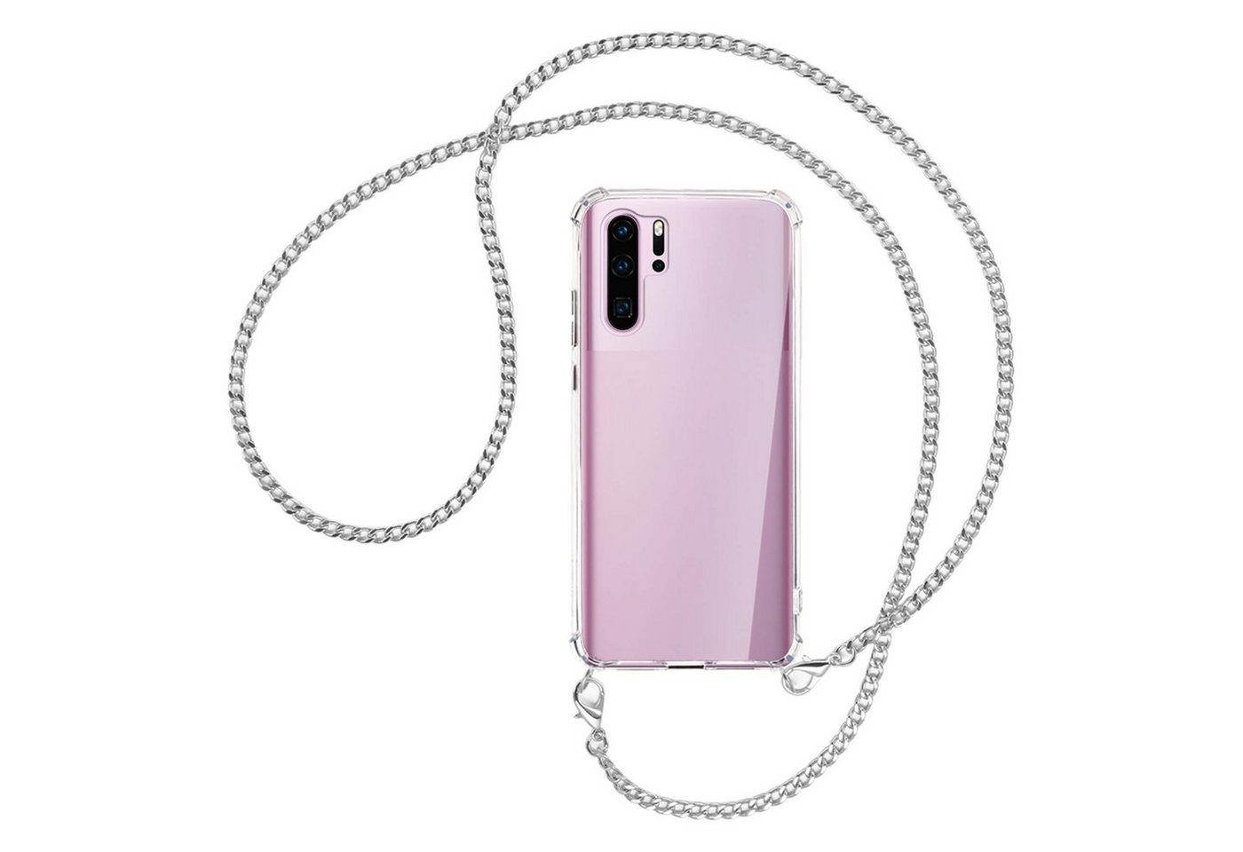 mtb more energy Handykette für Huawei P30 Pro (VOG-L09,L29,L04, 6.47) [MK], Umhängehülle mit Metallkette [NC-011-MK] von mtb more energy