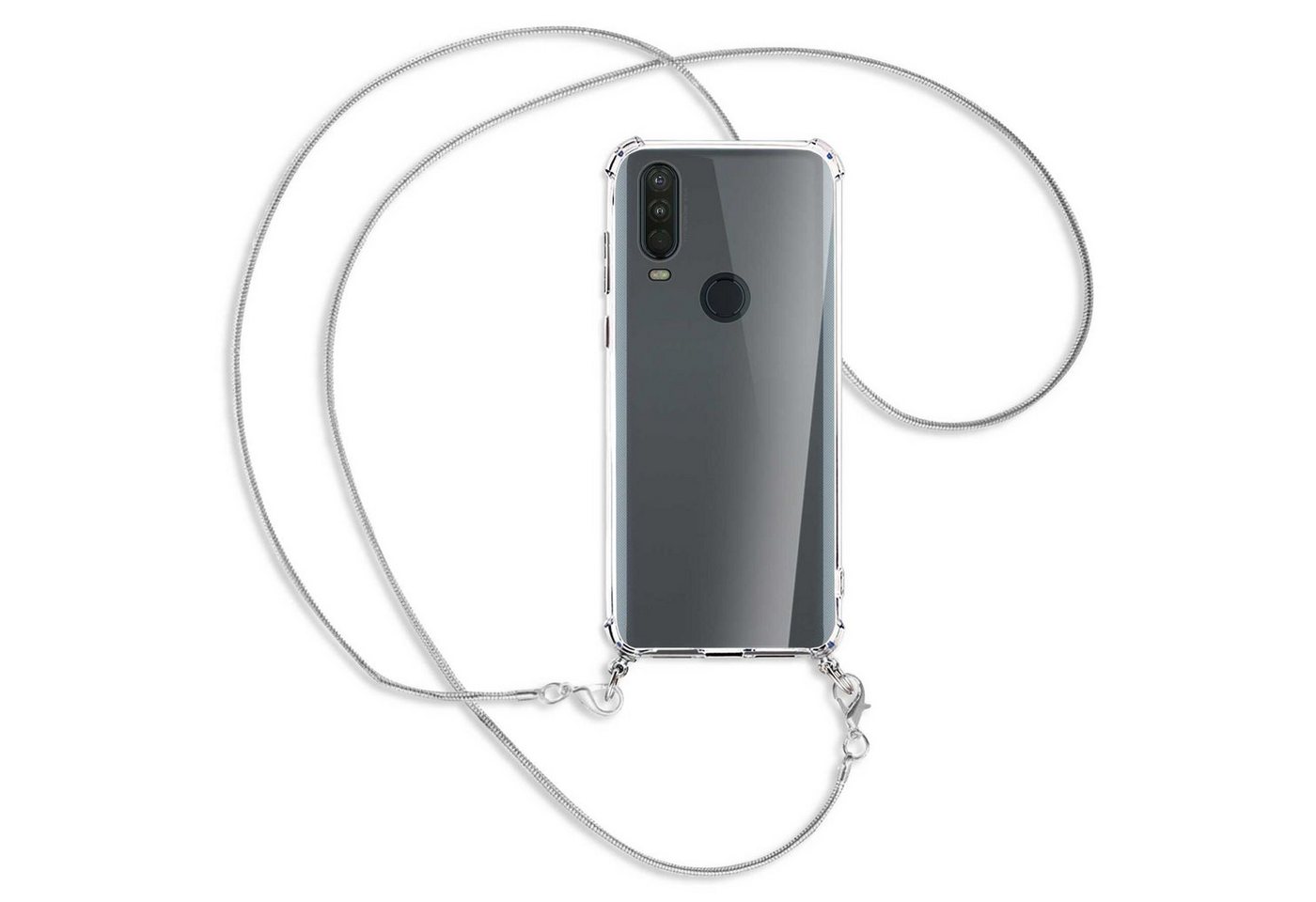 mtb more energy Handykette für Lenovo / Motorola One Action (6.3) [MK], Umhängehülle mit Metallkette [NC-189-MK] von mtb more energy