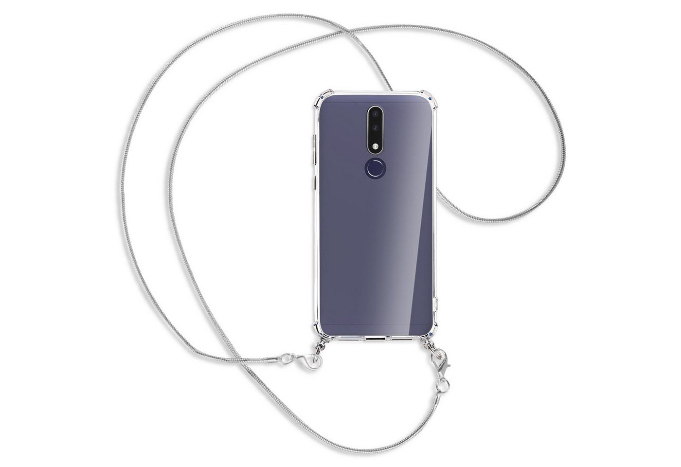mtb more energy Handykette für Nokia 3.1 Plus (TA-1118, 6.0) [MK], Umhängehülle mit Metallkette [NC-364-MK] von mtb more energy