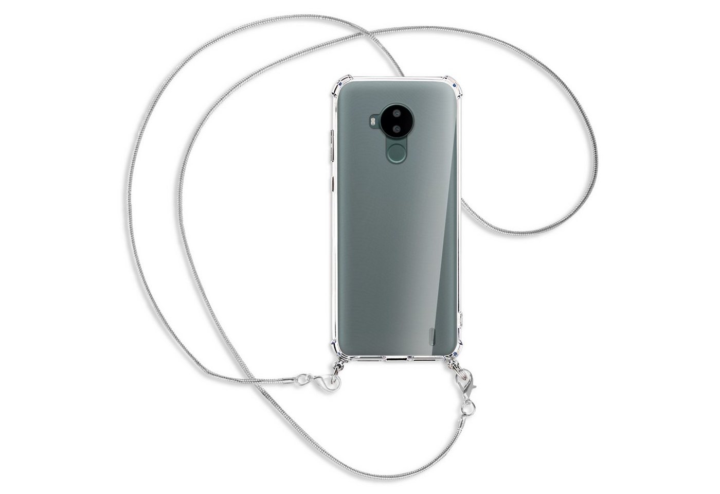 mtb more energy Handykette für Nokia C30 (TA-1357, 6.82) [MK], Umhängehülle mit Metallkette [NC-485-MK] von mtb more energy