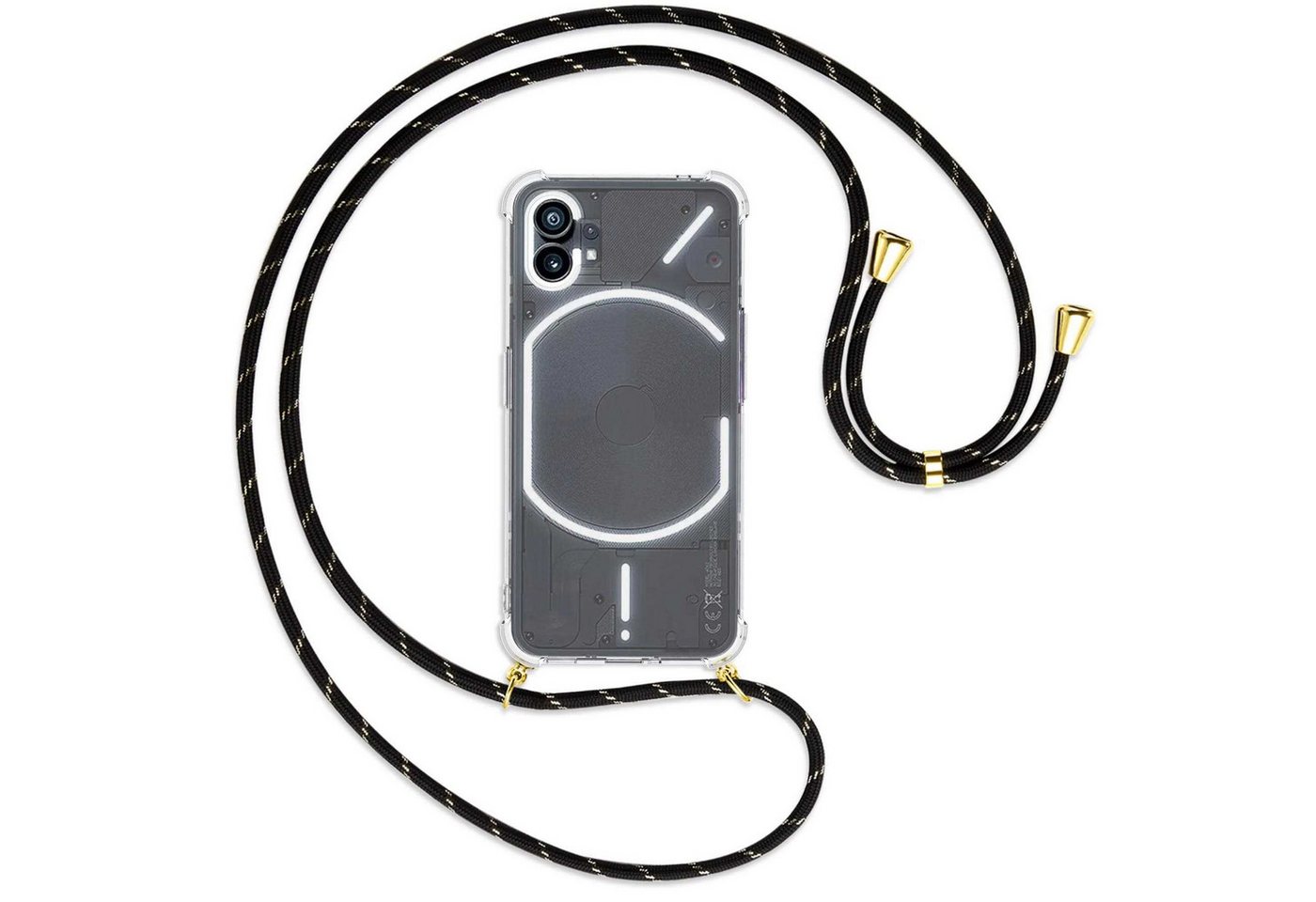 mtb more energy Handykette für Nothing Phone (1) (A063, 6.55) [NC-595-G], Umhängehülle mit Band [NC-595-G] von mtb more energy