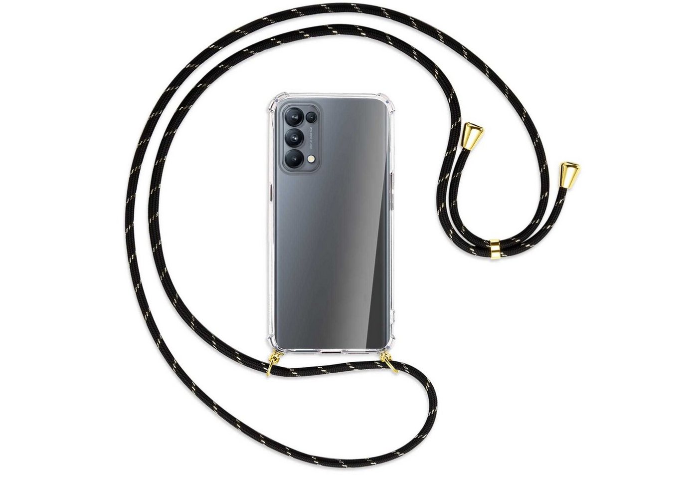 mtb more energy Handykette für Oppo Reno5 Pro 5G (CPH2201, 6.55) [G], Umhängehülle mit Band [NC-385-G] von mtb more energy