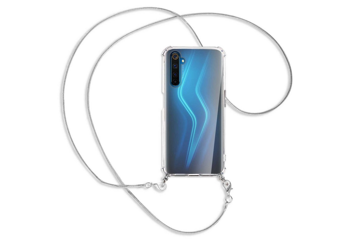 mtb more energy Handykette für Realme 6 Pro (6.6) [MK], Umhängehülle mit Metallkette [NC-233-MK] von mtb more energy