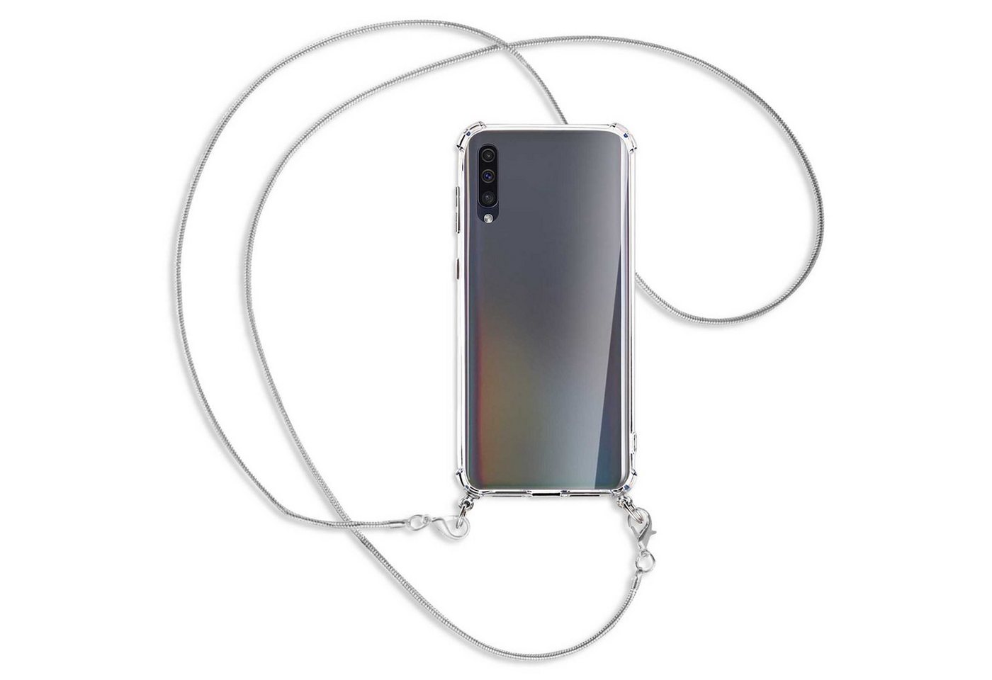 mtb more energy Handykette für Samsung Galaxy A50 (A505 / 6.4) [MK], Umhängehülle mit Metallkette [NC-007-MK] von mtb more energy
