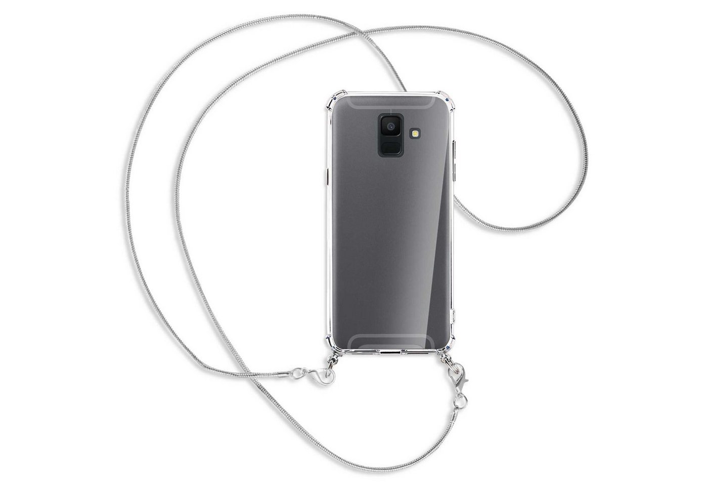 mtb more energy Handykette für Samsung Galaxy A6 2018 (A600, 5.6) [MK], Umhängehülle mit Metallkette [NC-059-MK] von mtb more energy