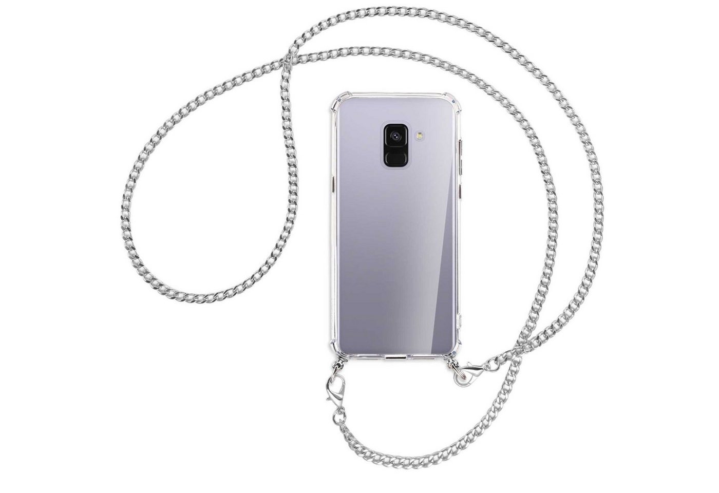 mtb more energy Handykette für Samsung Galaxy A8 Plus 2018 (A730, 6.0) [MK], Umhängehülle mit Metallkette [NC-047-MK] von mtb more energy