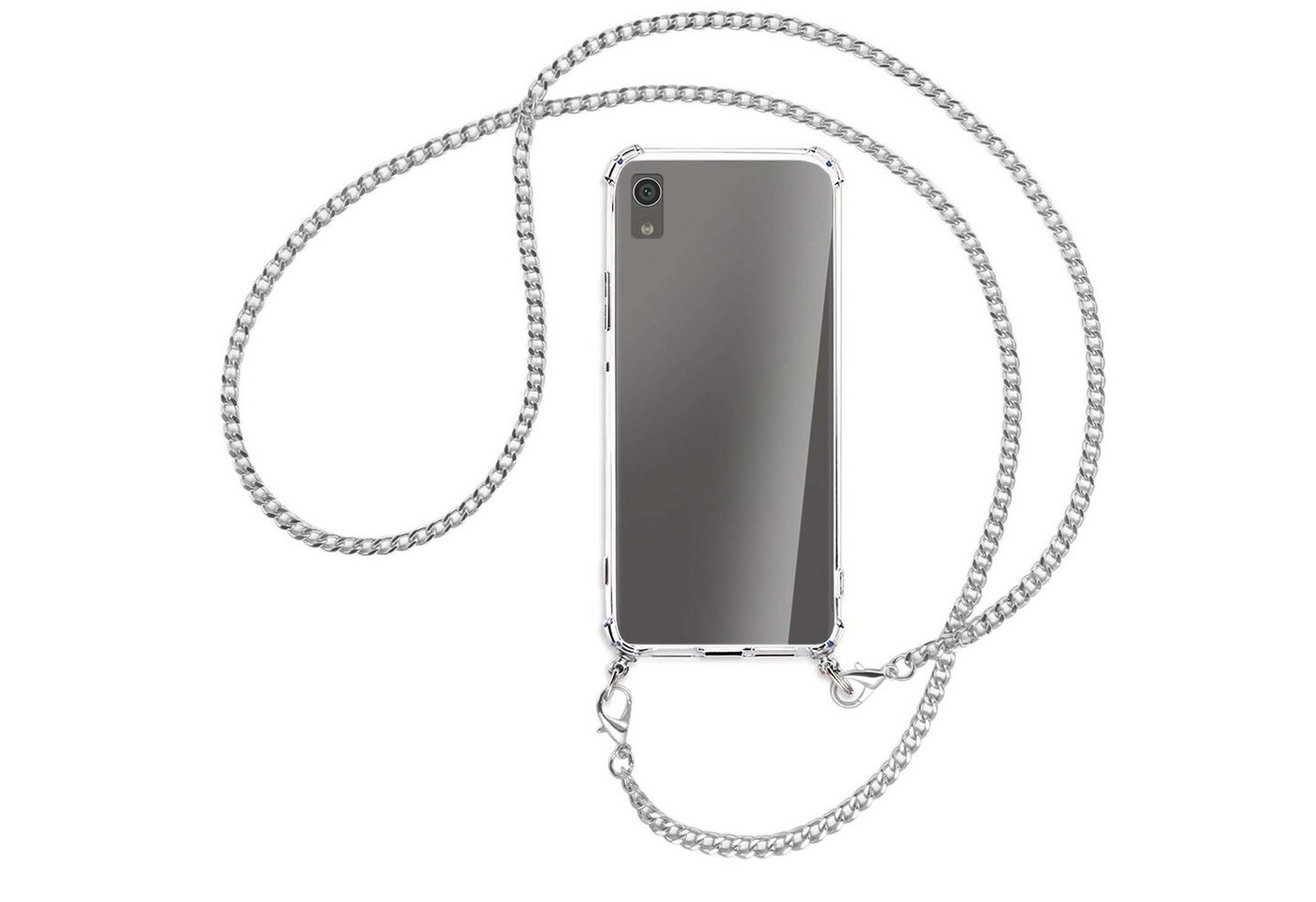 mtb more energy Handykette für Sony Xperia XA1 (G312,G311, 5.0) [MK], Umhängehülle mit Metallkette [NC-134-MK] von mtb more energy