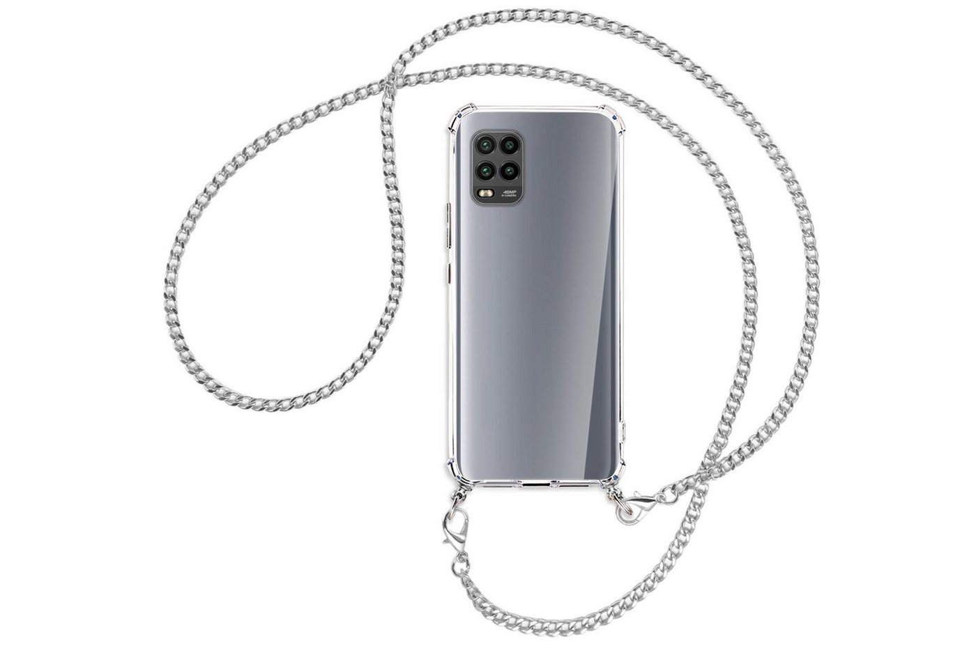 mtb more energy Handykette für Xiaomi Mi 10 Lite 5G, Mi 10 Lite Zoom [MK], Umhängehülle mit Metallkette [NC-252-MK] von mtb more energy