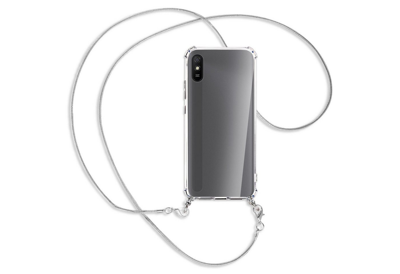 mtb more energy Handykette für Xiaomi Redmi 9A (6.53) [MK], Umhängehülle mit Metallkette [NC-280-MK] von mtb more energy