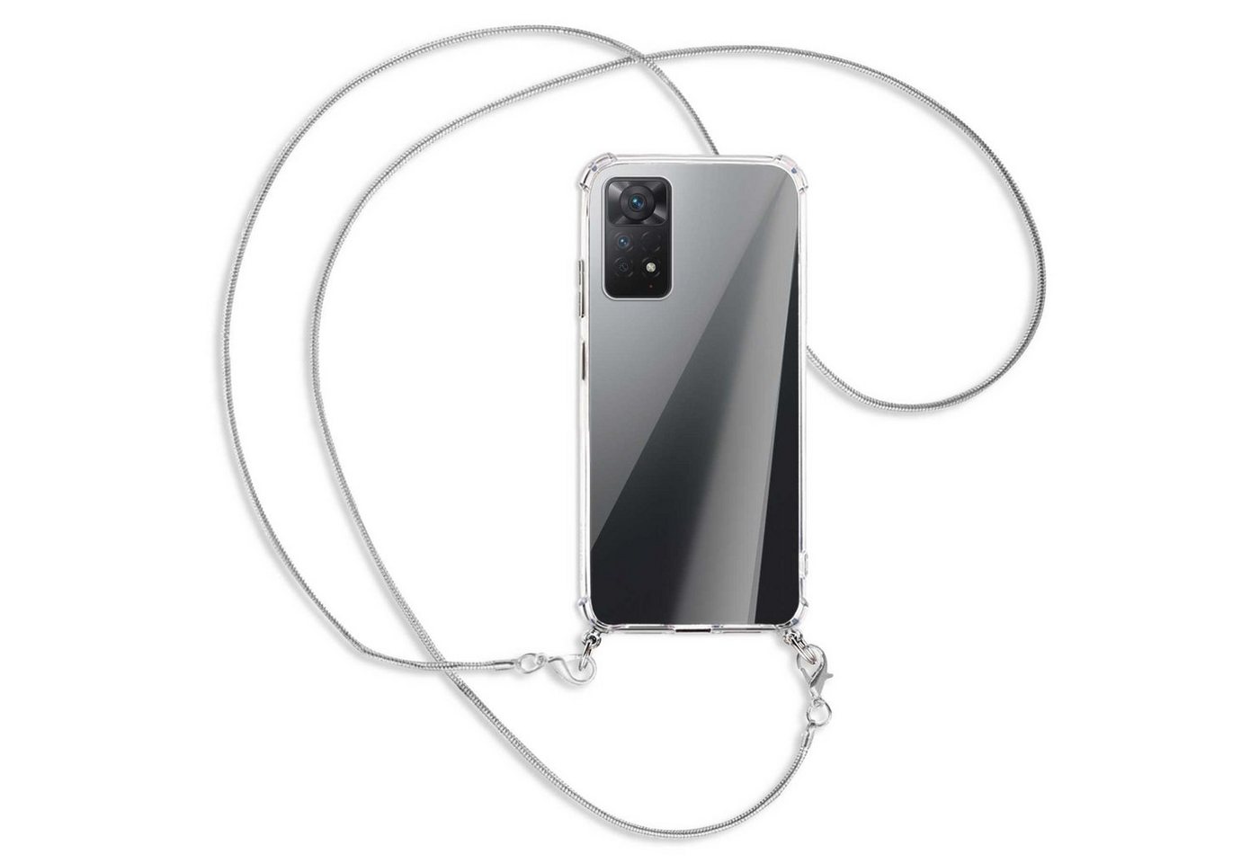 mtb more energy Handykette für Xiaomi Redmi Note 11 Pro 4G, 5G (EU 6.67) [MK], Umhängehülle mit Metallkette [NC-540-MK] von mtb more energy