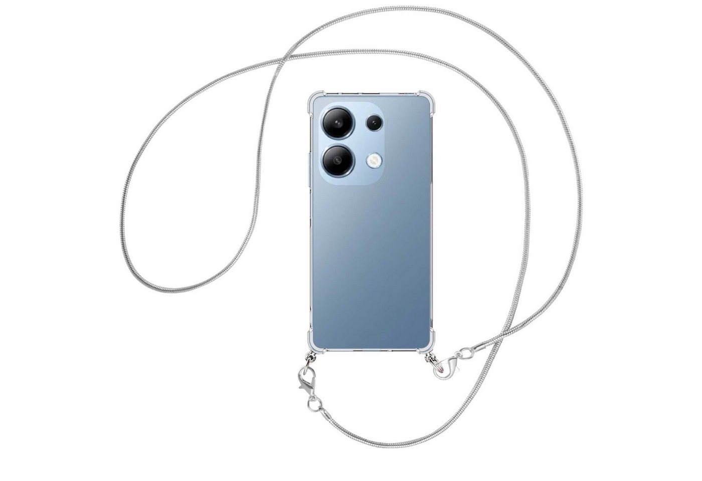 mtb more energy Handykette für Xiaomi Redmi Note 13 Pro 4G [MK], Umhängehülle mit Metallkette [NC-808-S] von mtb more energy